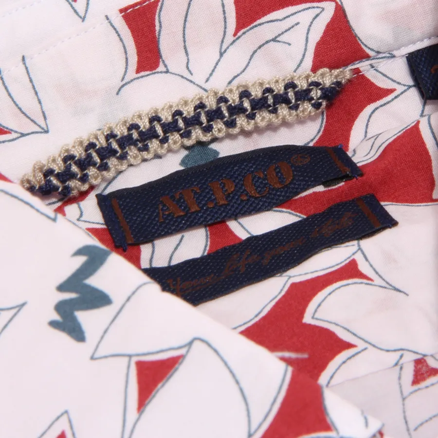 1751X camicia uomo AT.P.CO white/red cotton shirt man