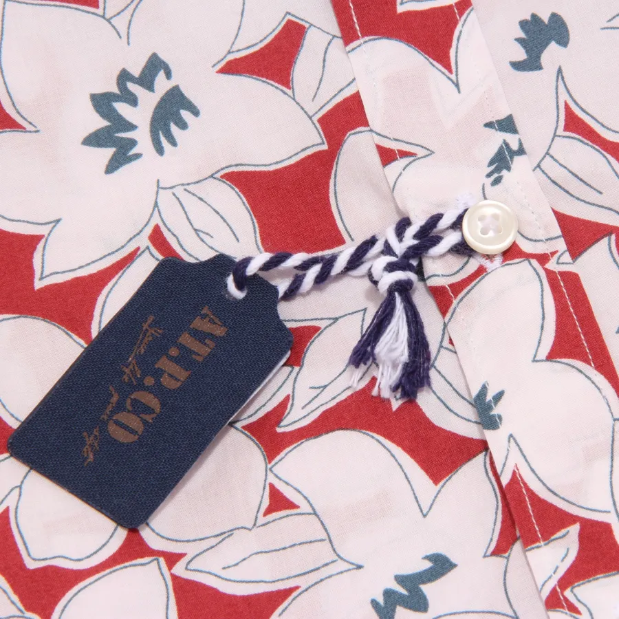 1751X camicia uomo AT.P.CO white/red cotton shirt man