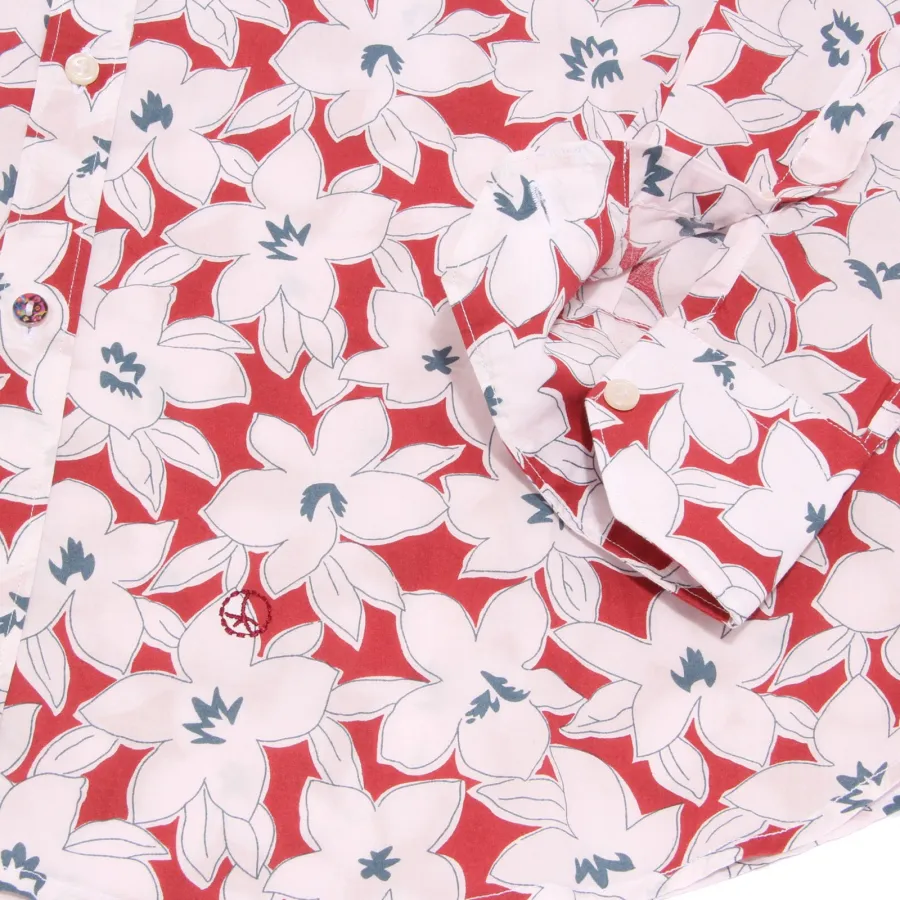 1751X camicia uomo AT.P.CO white/red cotton shirt man