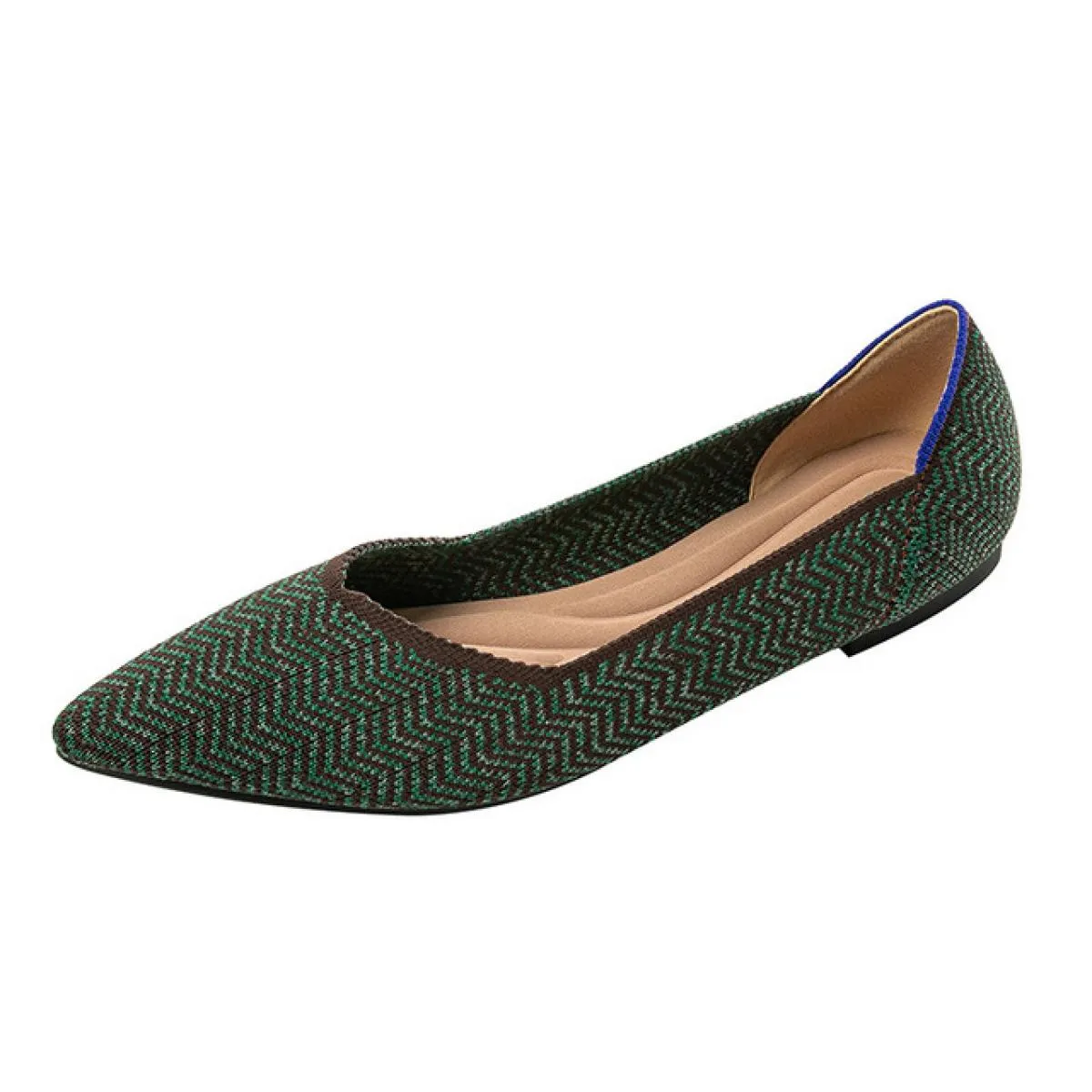 2022 Donna Scarpe a punta in maglia Scarpe basse da donna Scarpe da balletto Mocassino Scarpe di colore misto Scarpe morbide in
