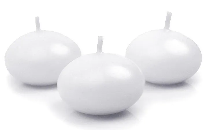 50 candele galleggianti in bianco opaco