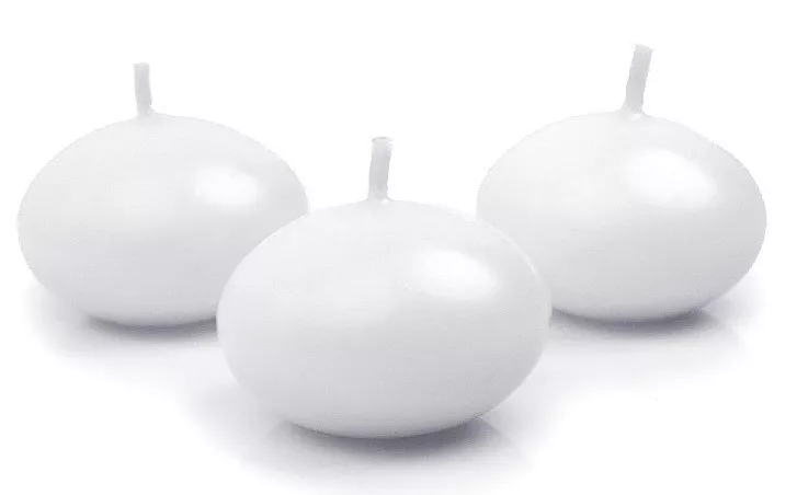 50 candele galleggianti in bianco opaco