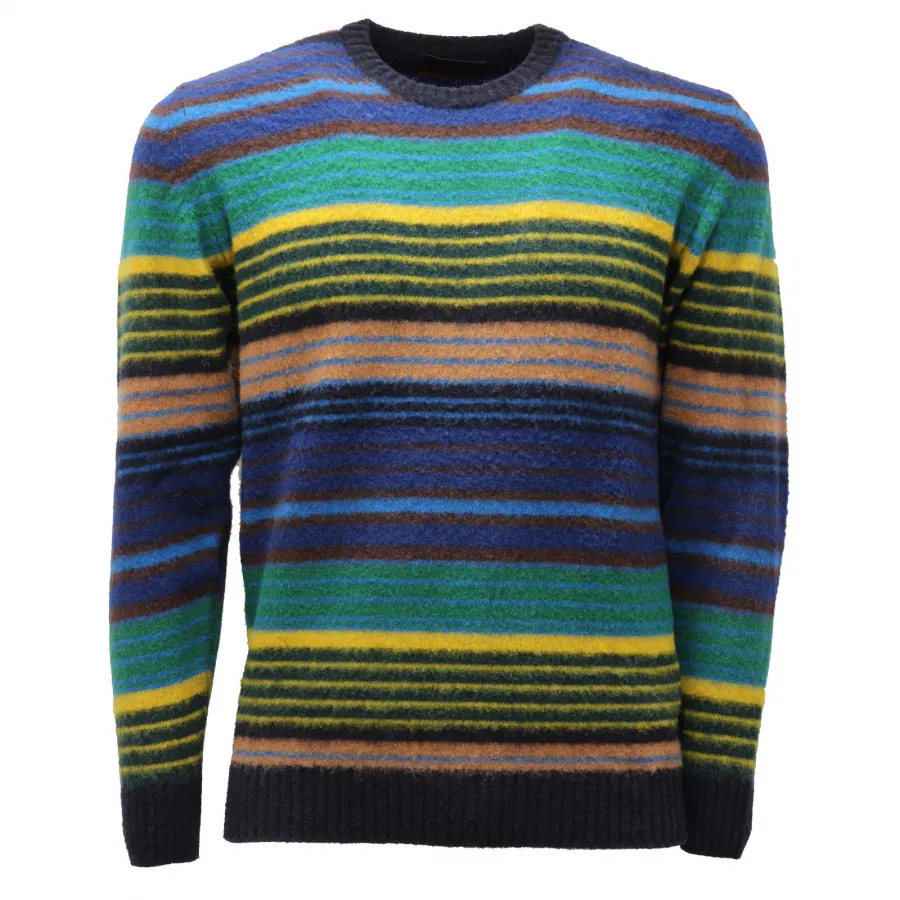5449AF maglione uomo ALTEA blue/multicolor wool sweater man