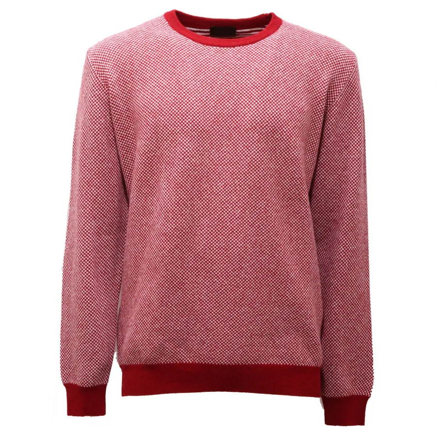 5458AF maglione uomo ALTEA red/white wool sweater man