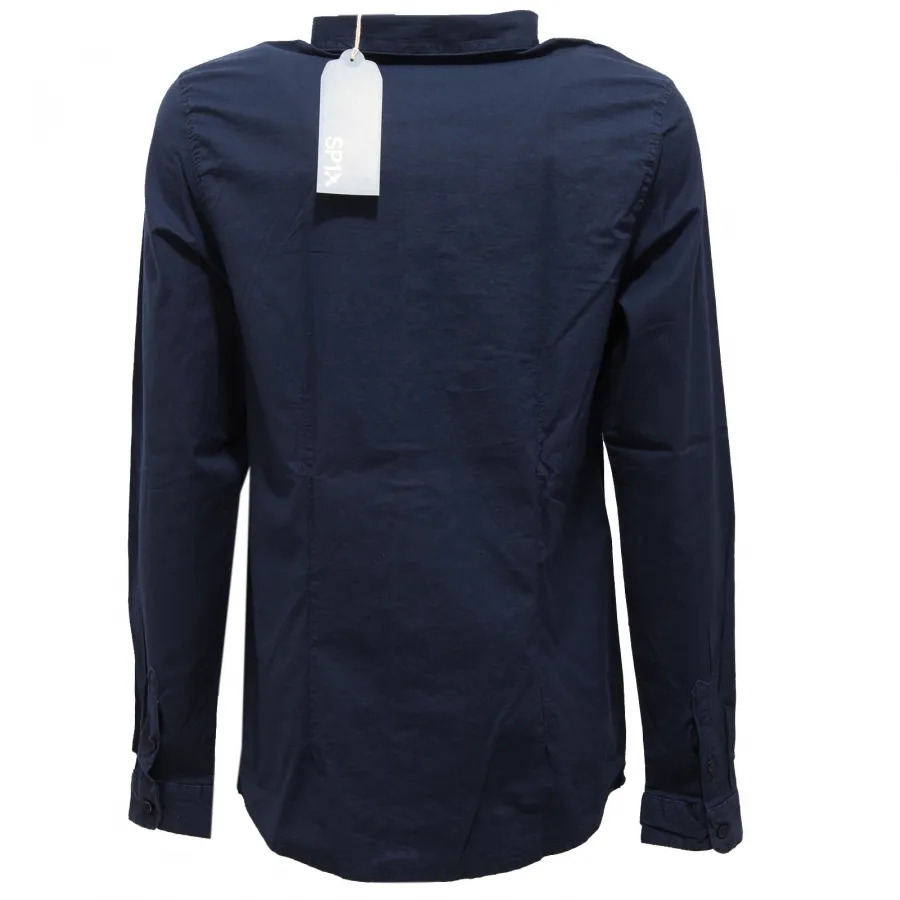 6818R camicia bimbo SP1 blu manica lunga shirt long sleeve kid