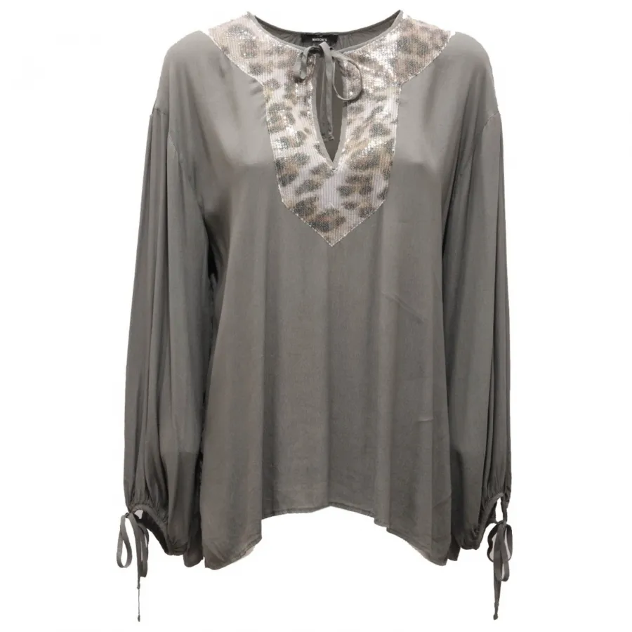 8962AH camicia donna MASON'S woman shirt pailettes green