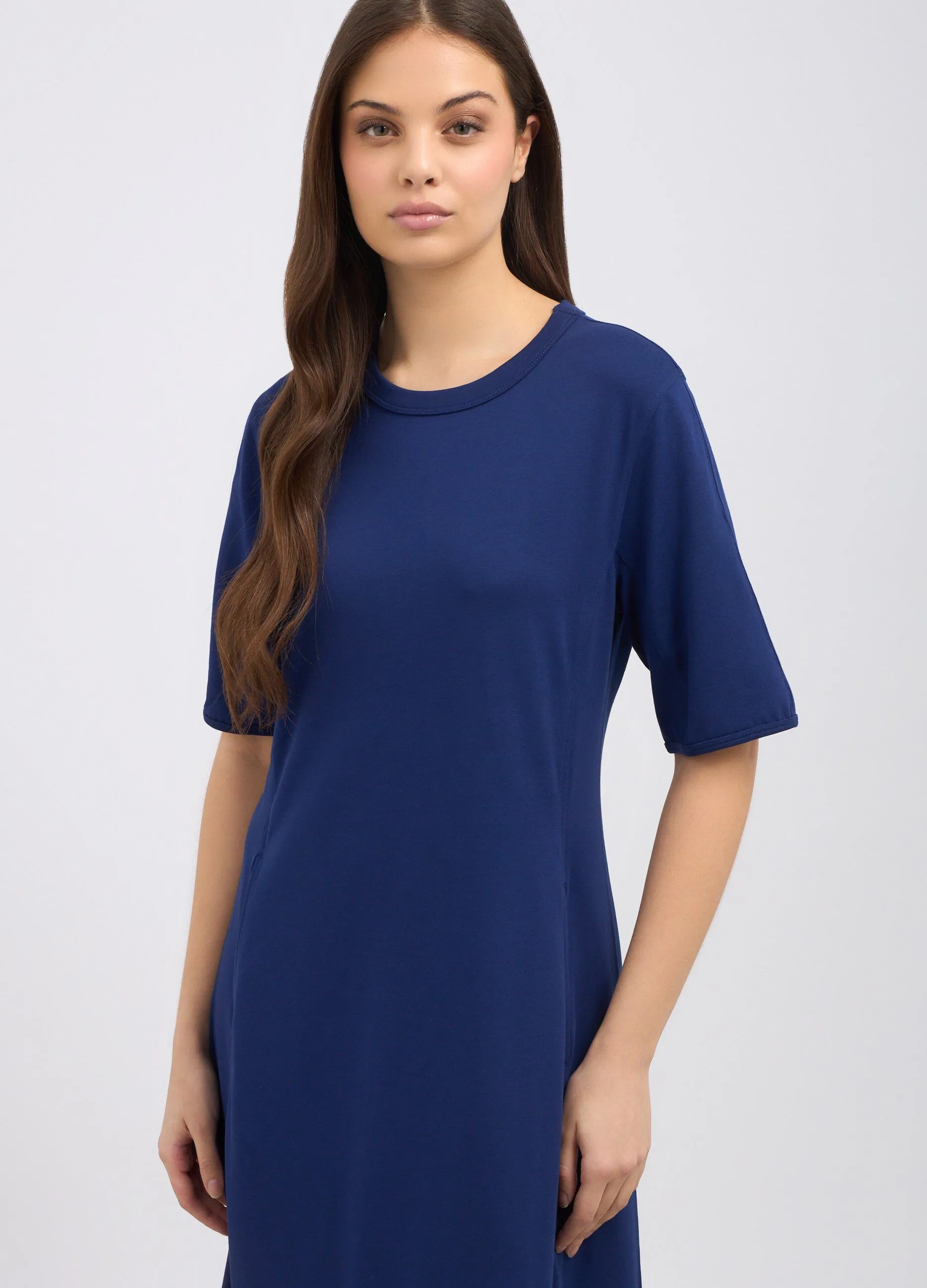 Abito lungo in cotone stretch donna