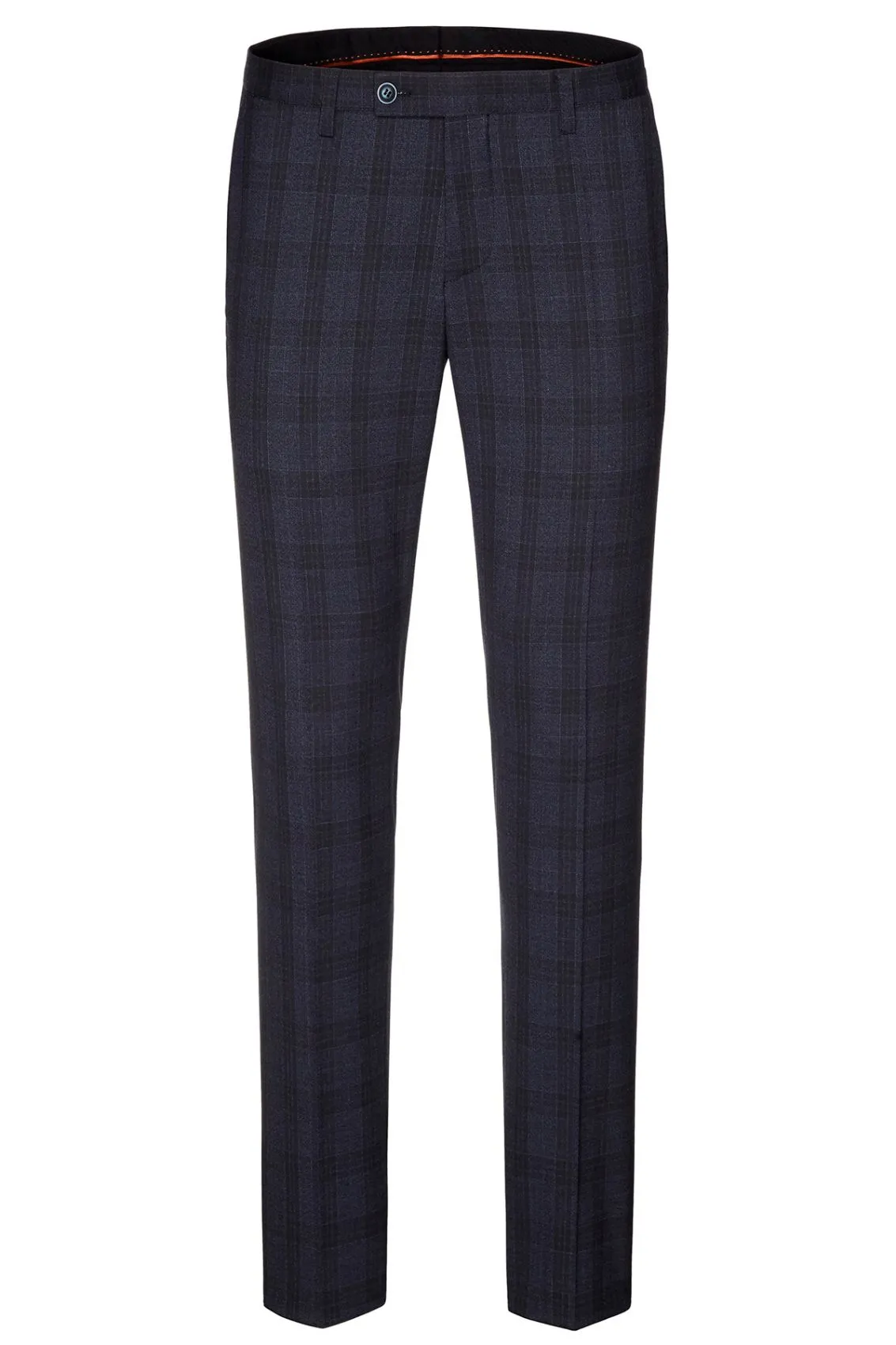Abito moda slim fit digel blu a quadri con panciotto