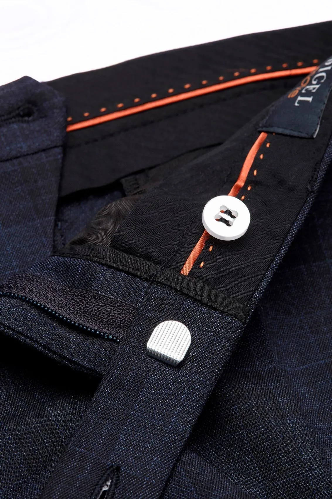 Abito moda slim fit digel blu a quadri con panciotto
