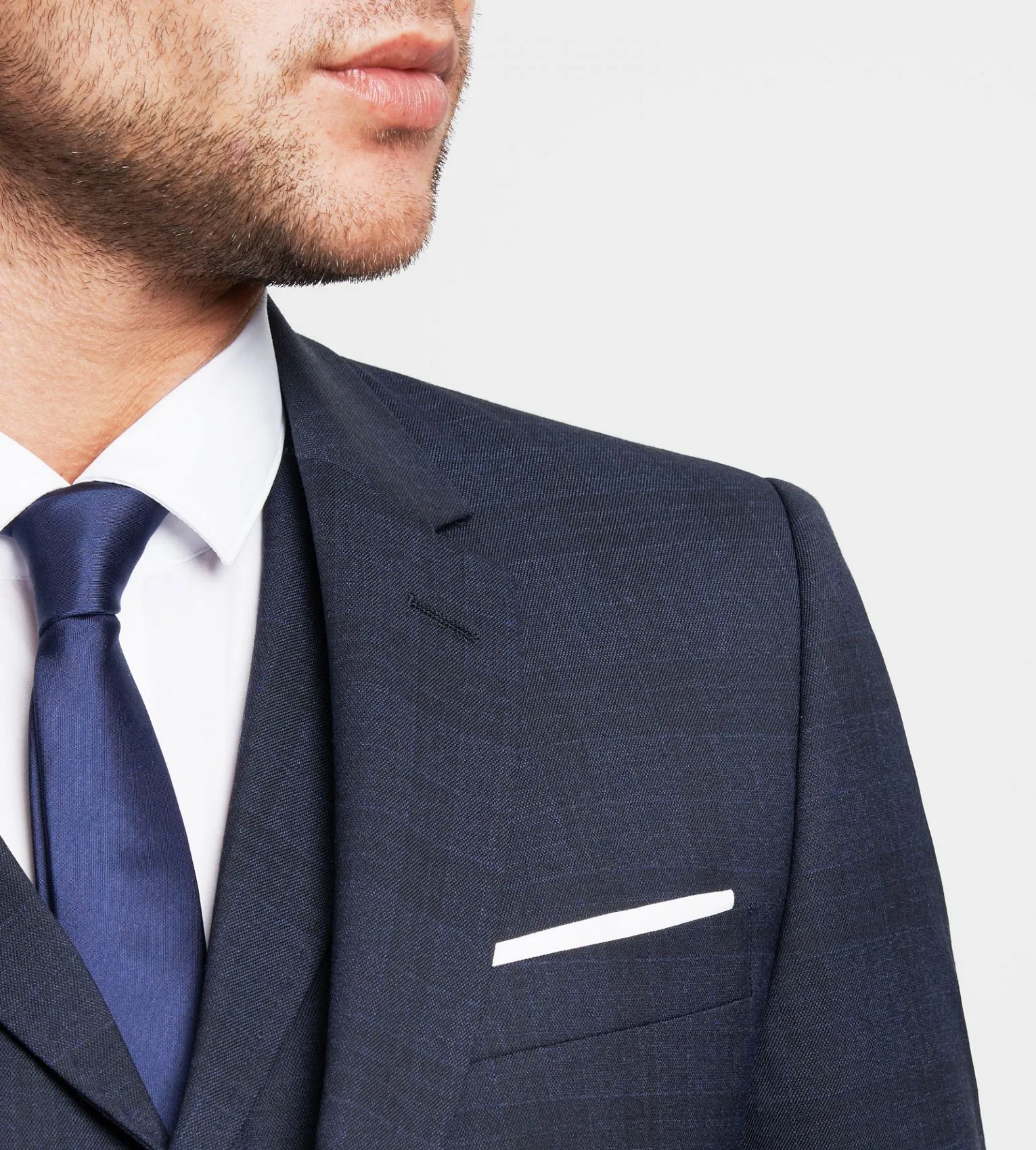 Abito moda slim fit digel blu a quadri con panciotto