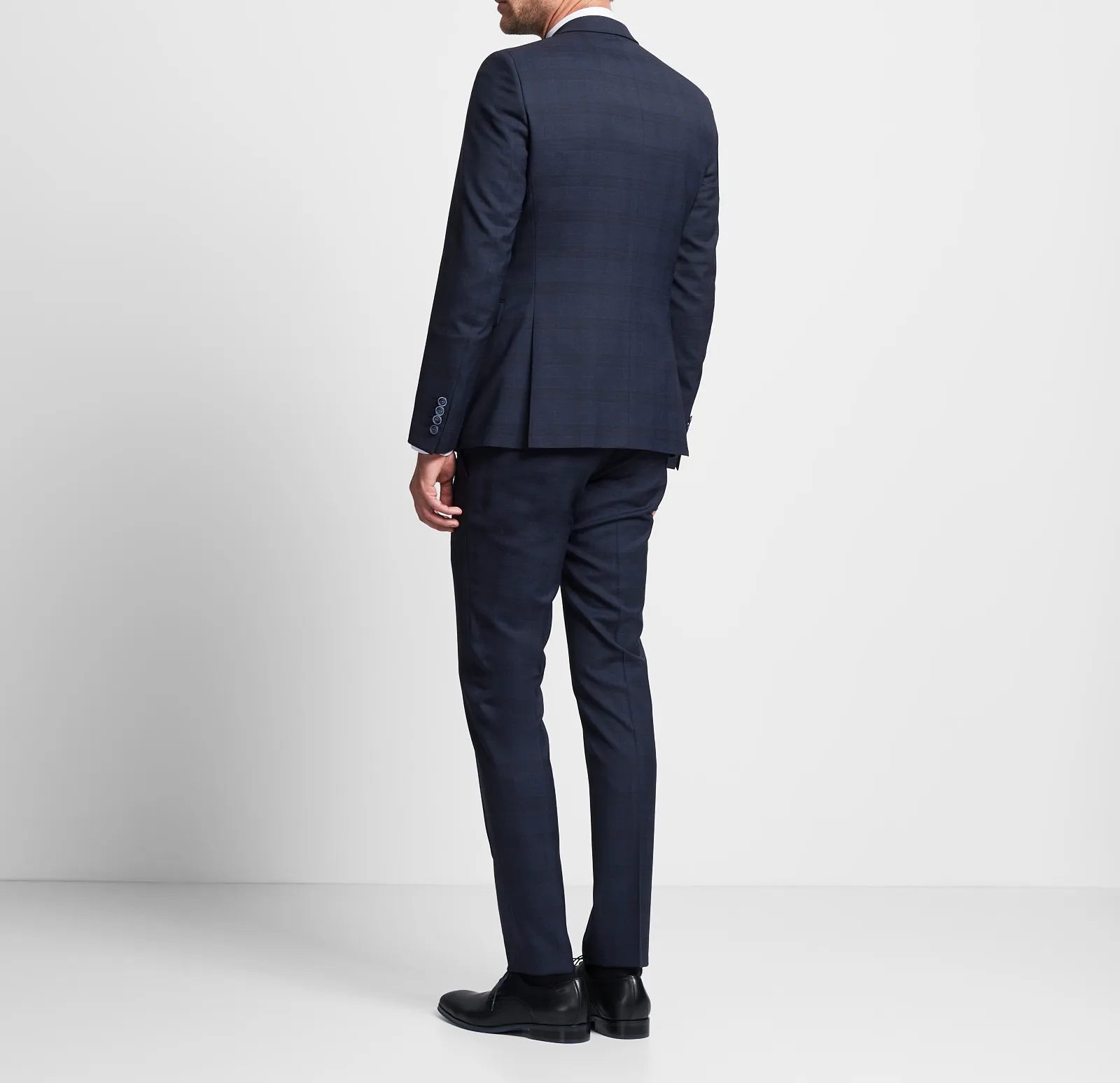 Abito moda slim fit digel blu a quadri con panciotto