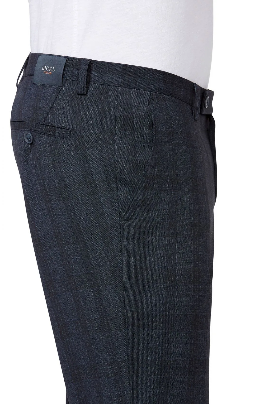 Abito moda slim fit digel blu a quadri con panciotto