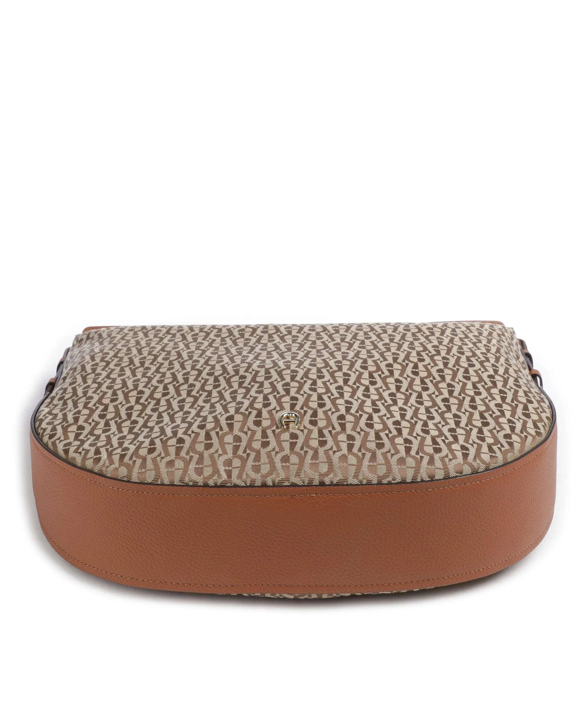  Aigner Estella Borsa hobo tissu, pelle di vacchetta grana marrone  