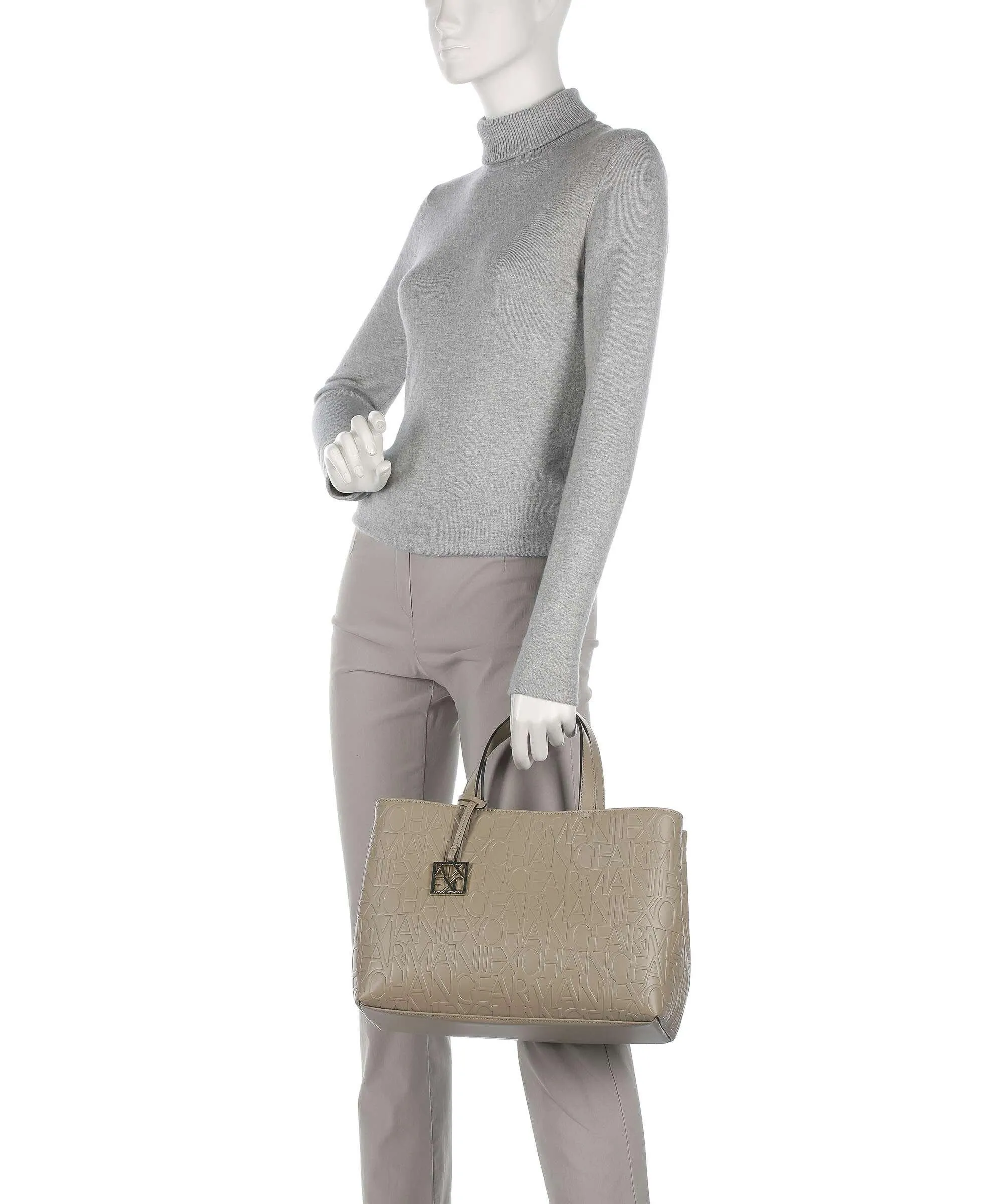  Armani Exchange Liz M Borsa a mano pelle sintetica taupe  