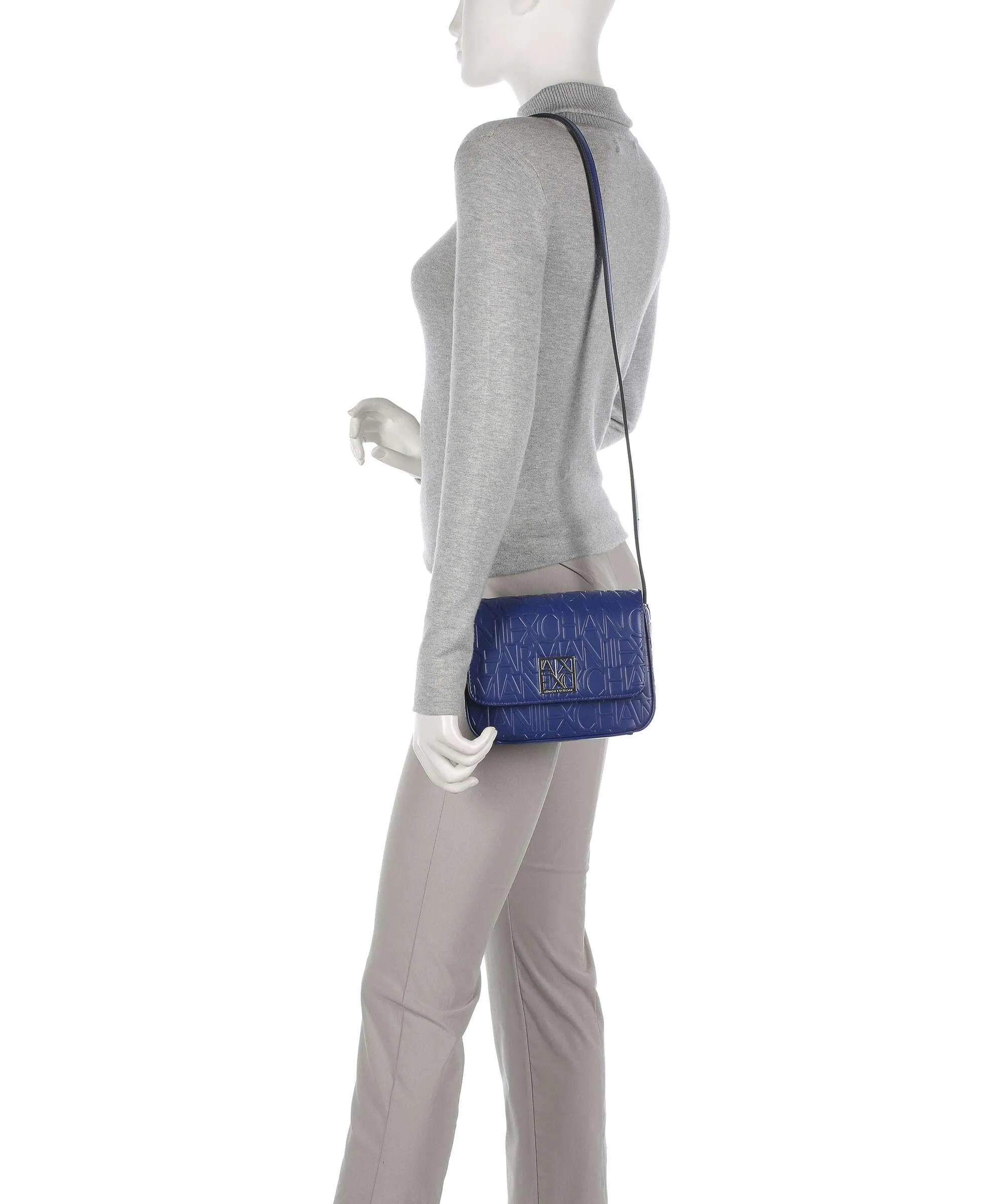 Armani Exchange Liz M Borsa a tracolla pelle sintetica blu  
