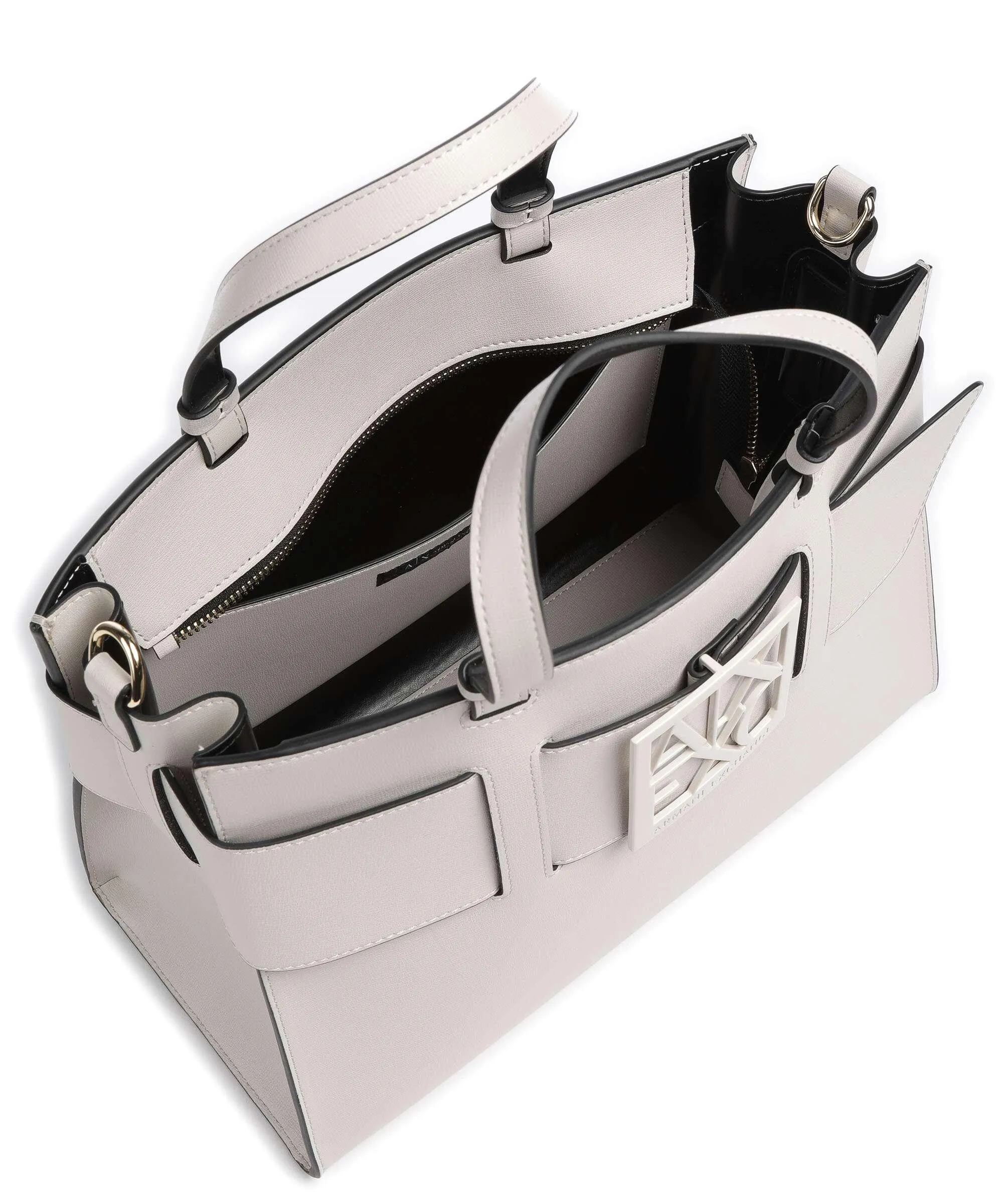  Armani Exchange Susie Borsa a mano pelle sintetica avorio  