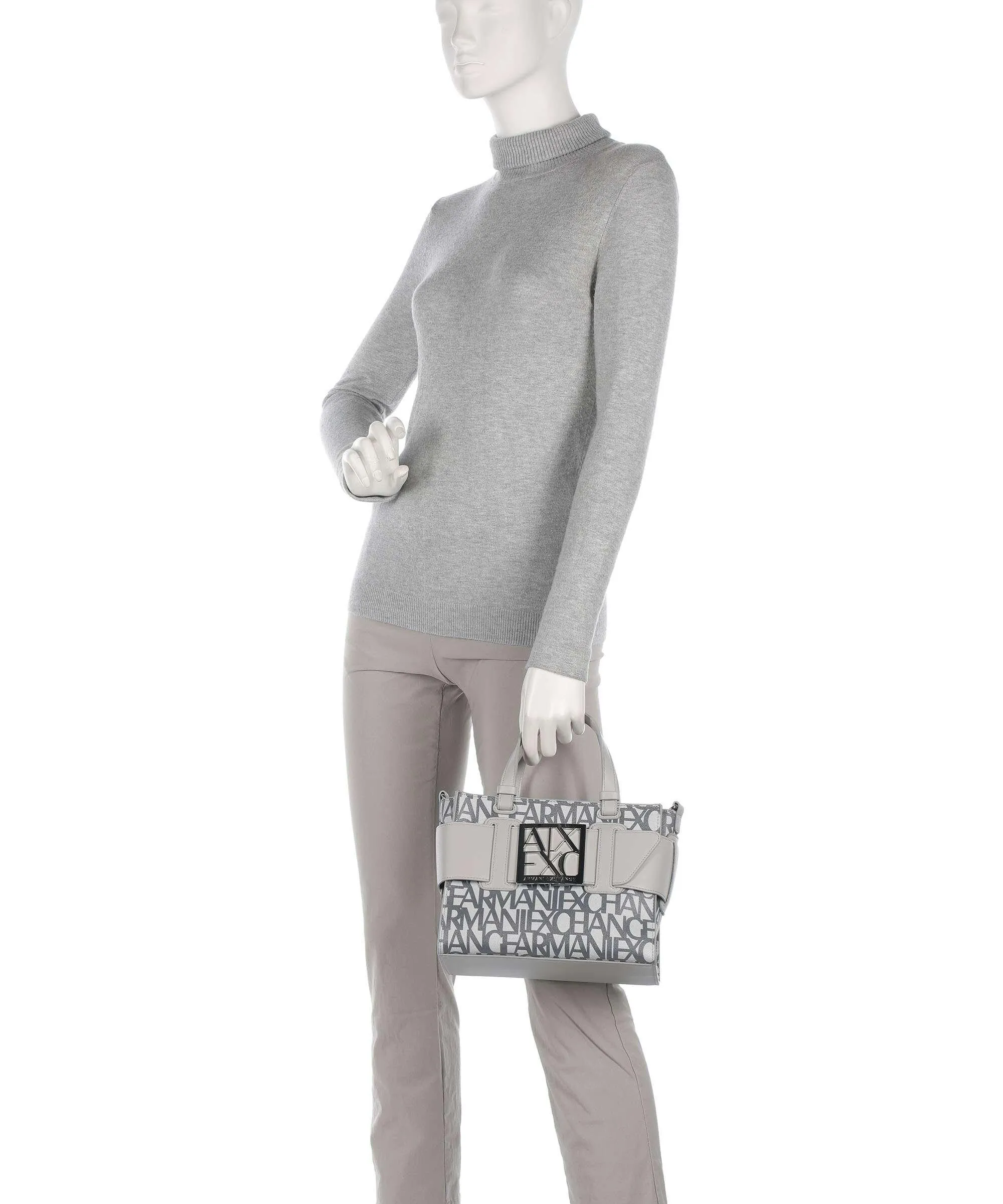  Armani Exchange Susie M Borsa a mano cotone grigio  