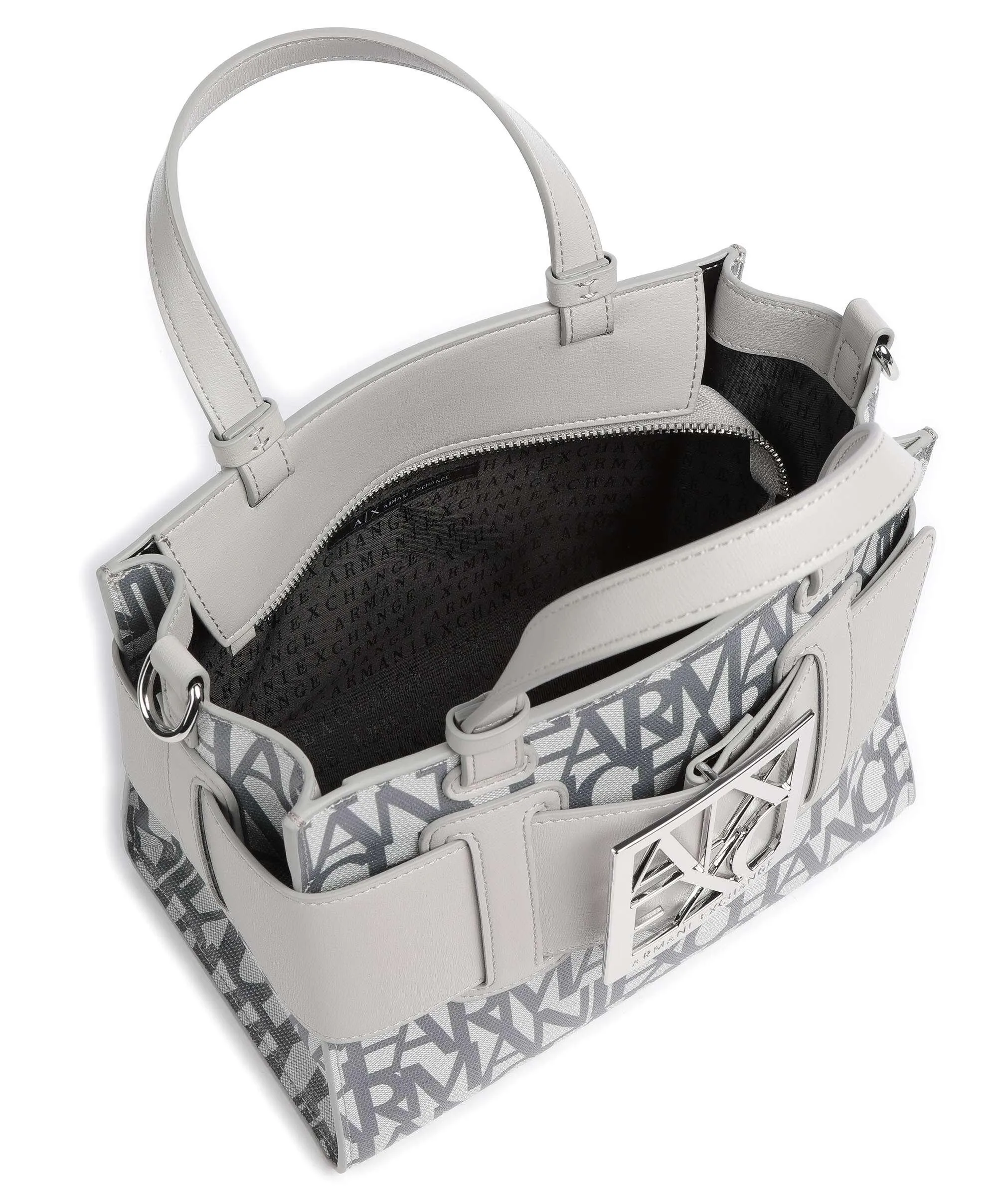 Armani Exchange Susie M Borsa a mano cotone grigio  