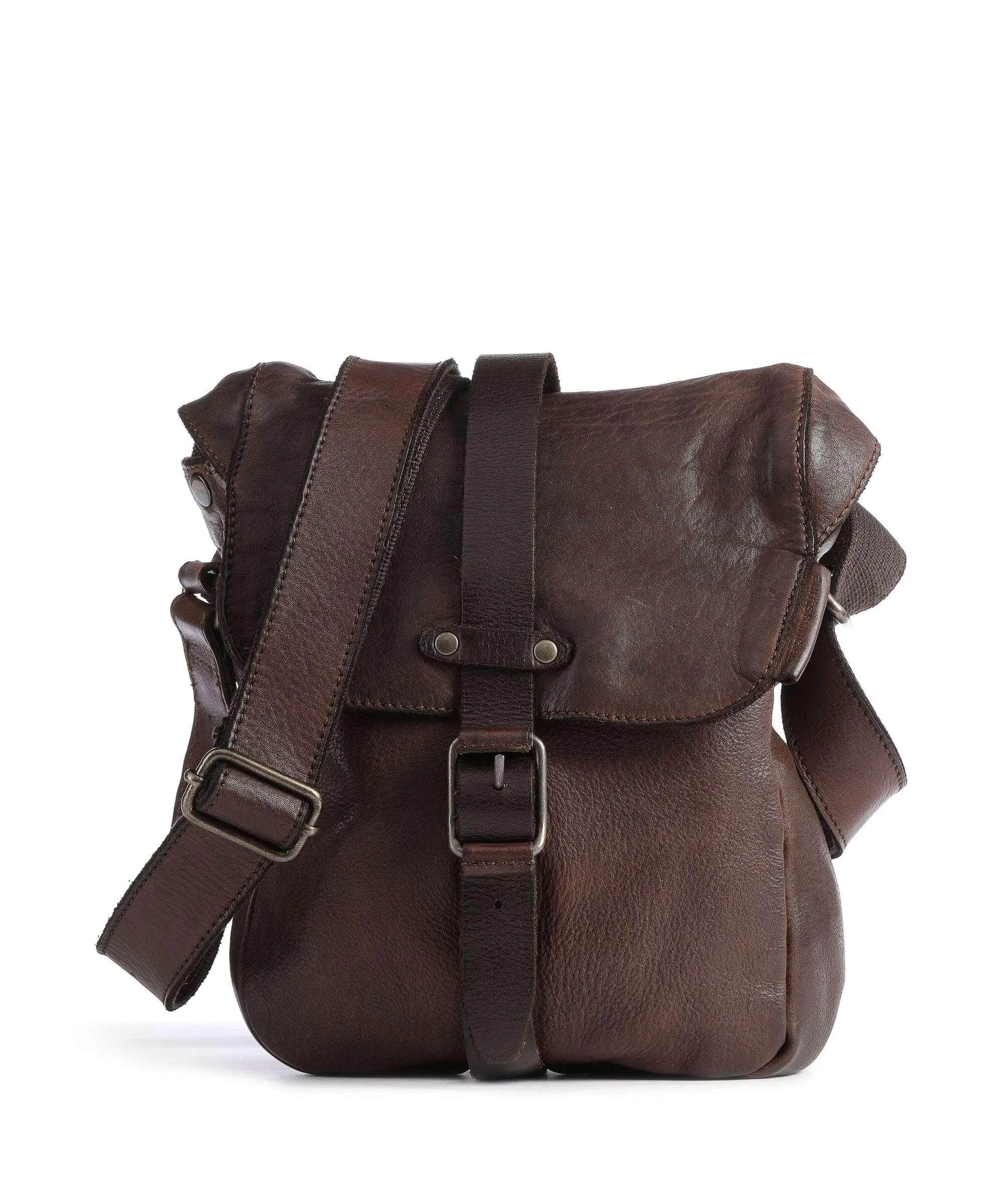  Aunts & Uncles Barbershop Goatee Borsa a tracolla pelle granulata marrone scuro  