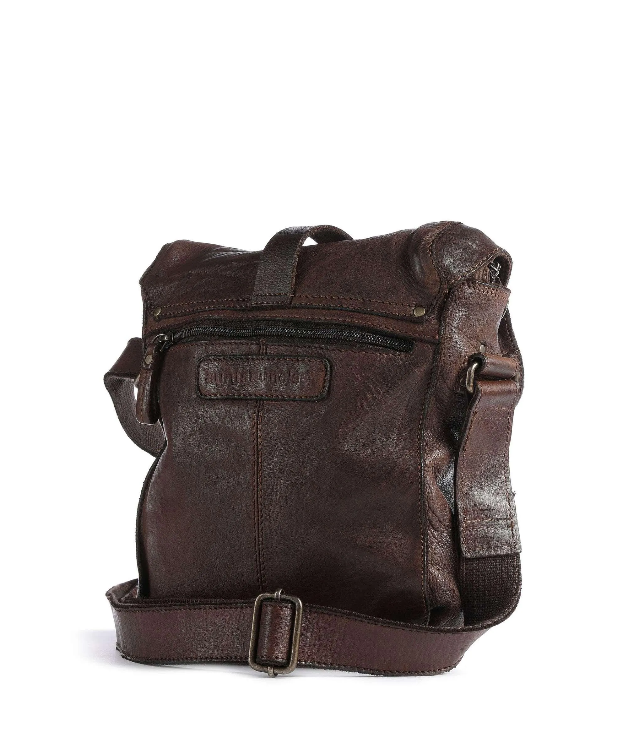 Aunts & Uncles Barbershop Goatee Borsa a tracolla pelle granulata marrone scuro  