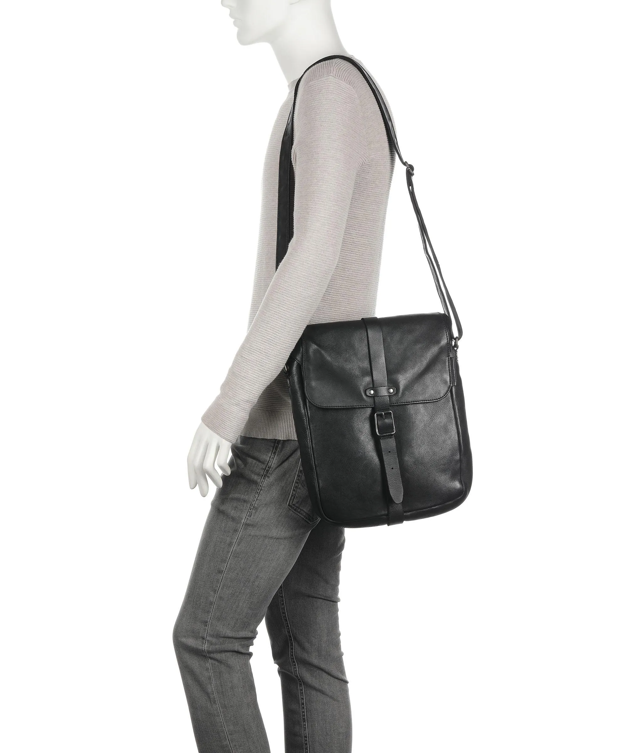  Aunts & Uncles Barbershop Verdi Borsa a tracolla pelle granulata nero  