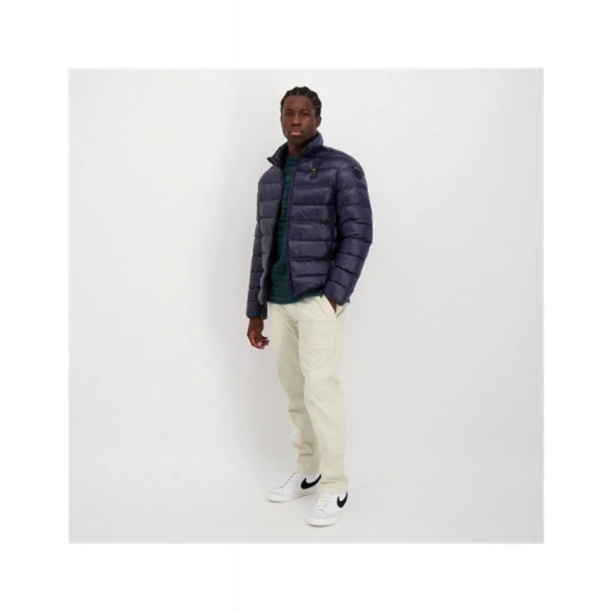 Blauer Piumino Uomo Collo alla Coreana Seth Blu