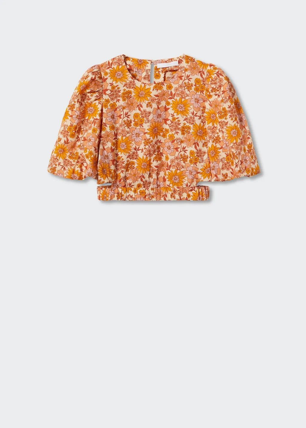 Blusa crop stampa