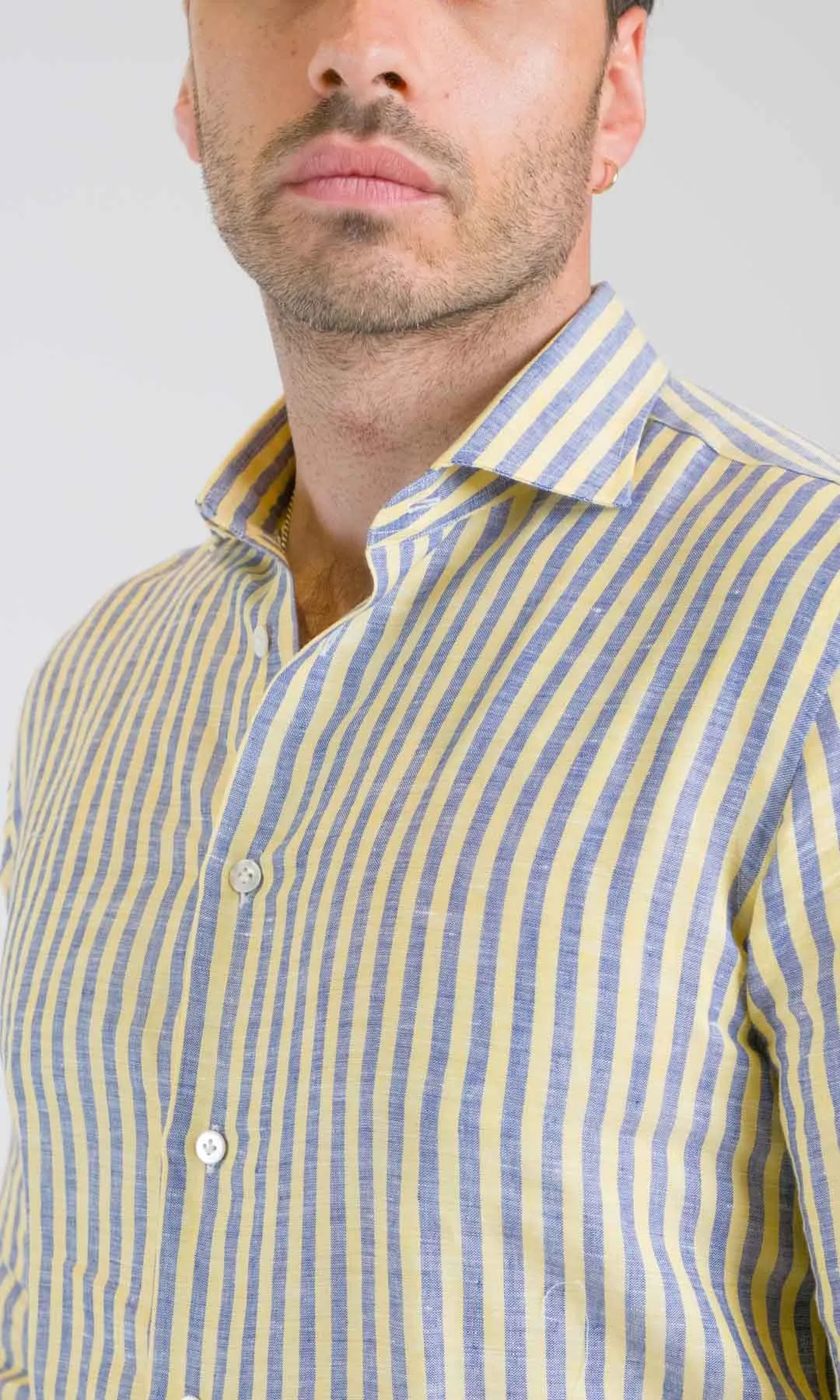 Borriello Camicia Riga Giallo