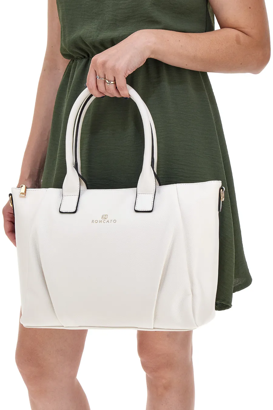 Borsa a Mano Bianca Con Tracolla Roncato R5255,582