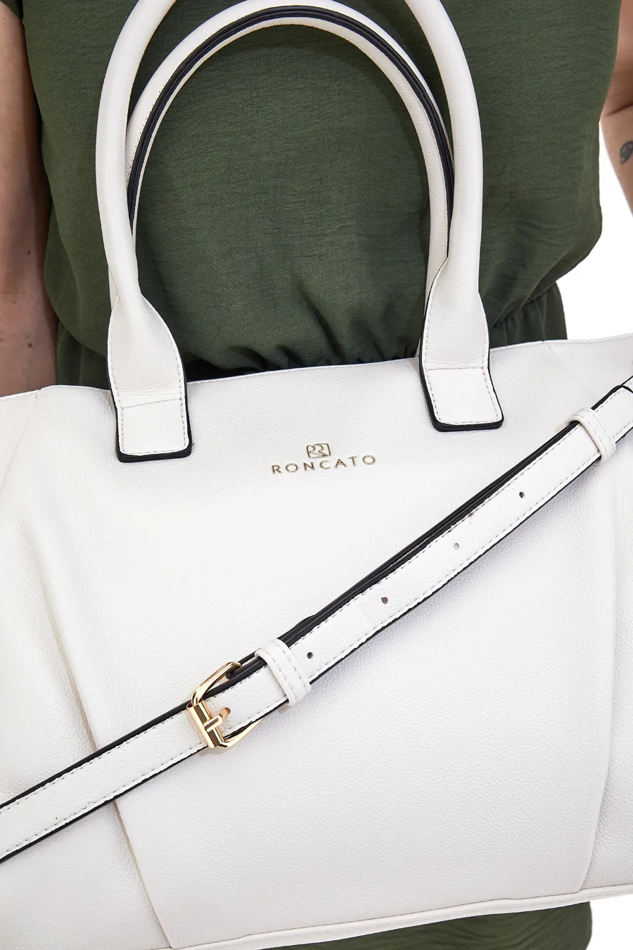 Borsa a Mano Bianca Con Tracolla Roncato R5255,582