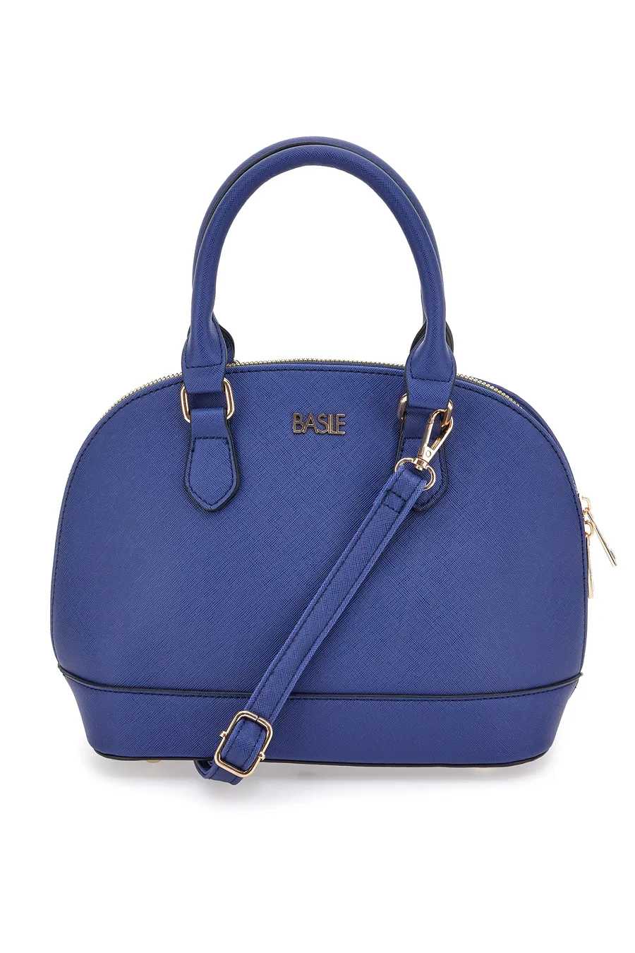 Borsa a Mano Blu con Tracolla Basile 001