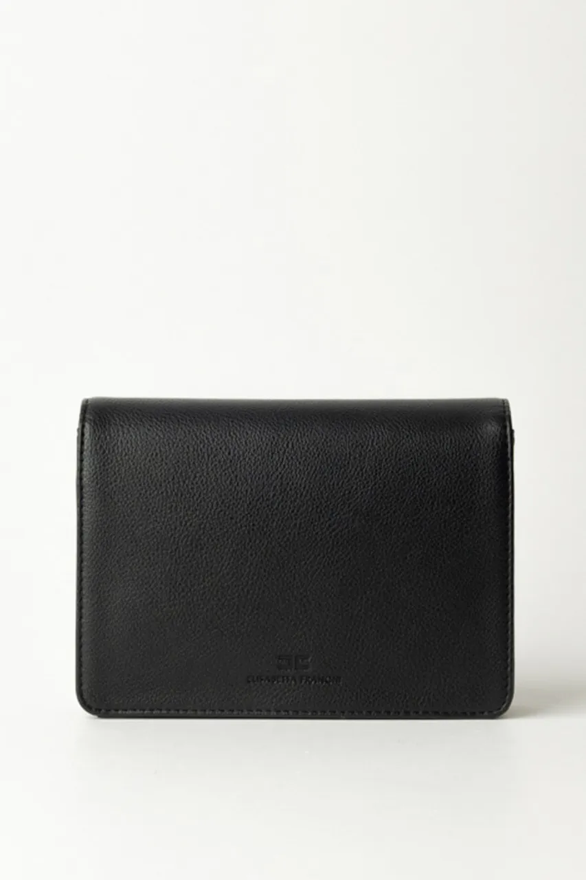 Borsa a tracolla con logo chiusura girello Nero