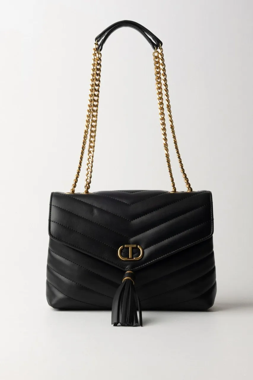 Borsa a tracolla Dreamy in pelle trapuntata Nero