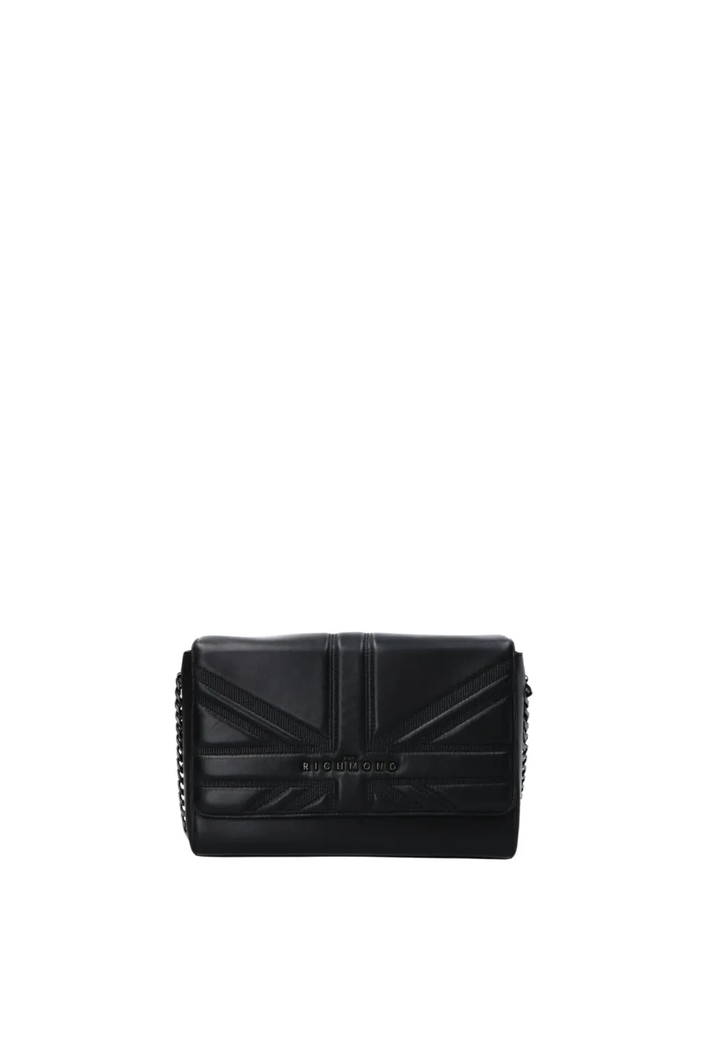 BORSA A TRACOLLA NERA RICHMOND CON LOGO DORICO