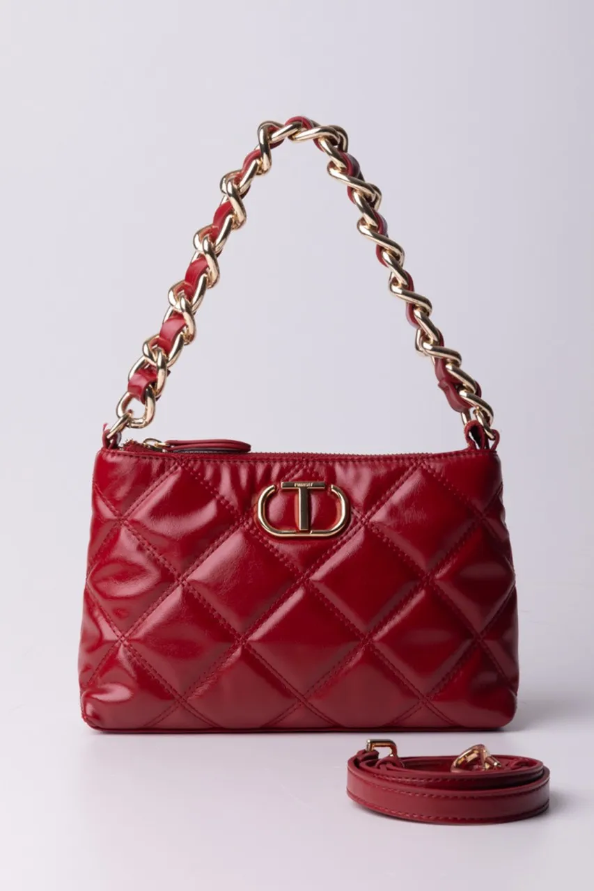 Borsa a tracolla trapuntata manico catena RASPBERRY RADIANCE