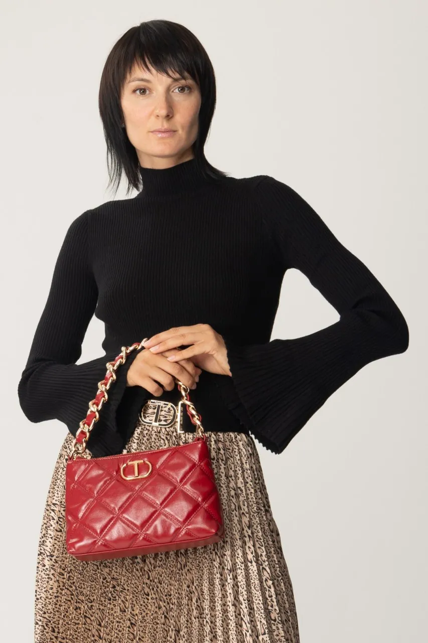 Borsa a tracolla trapuntata manico catena RASPBERRY RADIANCE