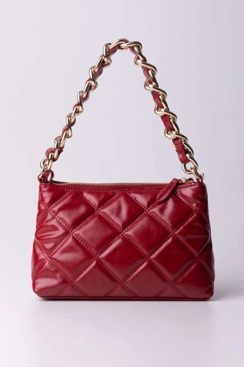 Borsa a tracolla trapuntata manico catena RASPBERRY RADIANCE