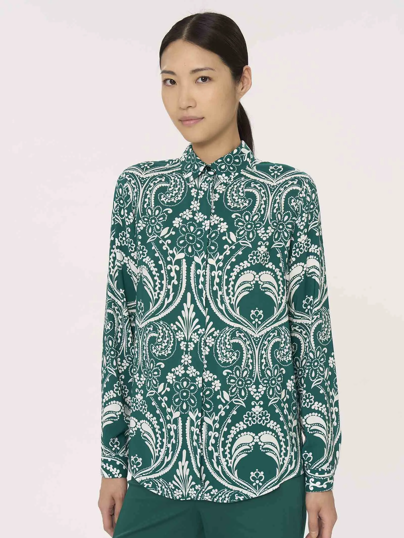 Camicia con maniche lunghe in Ecoseta - Fant.Bandana Aventurine