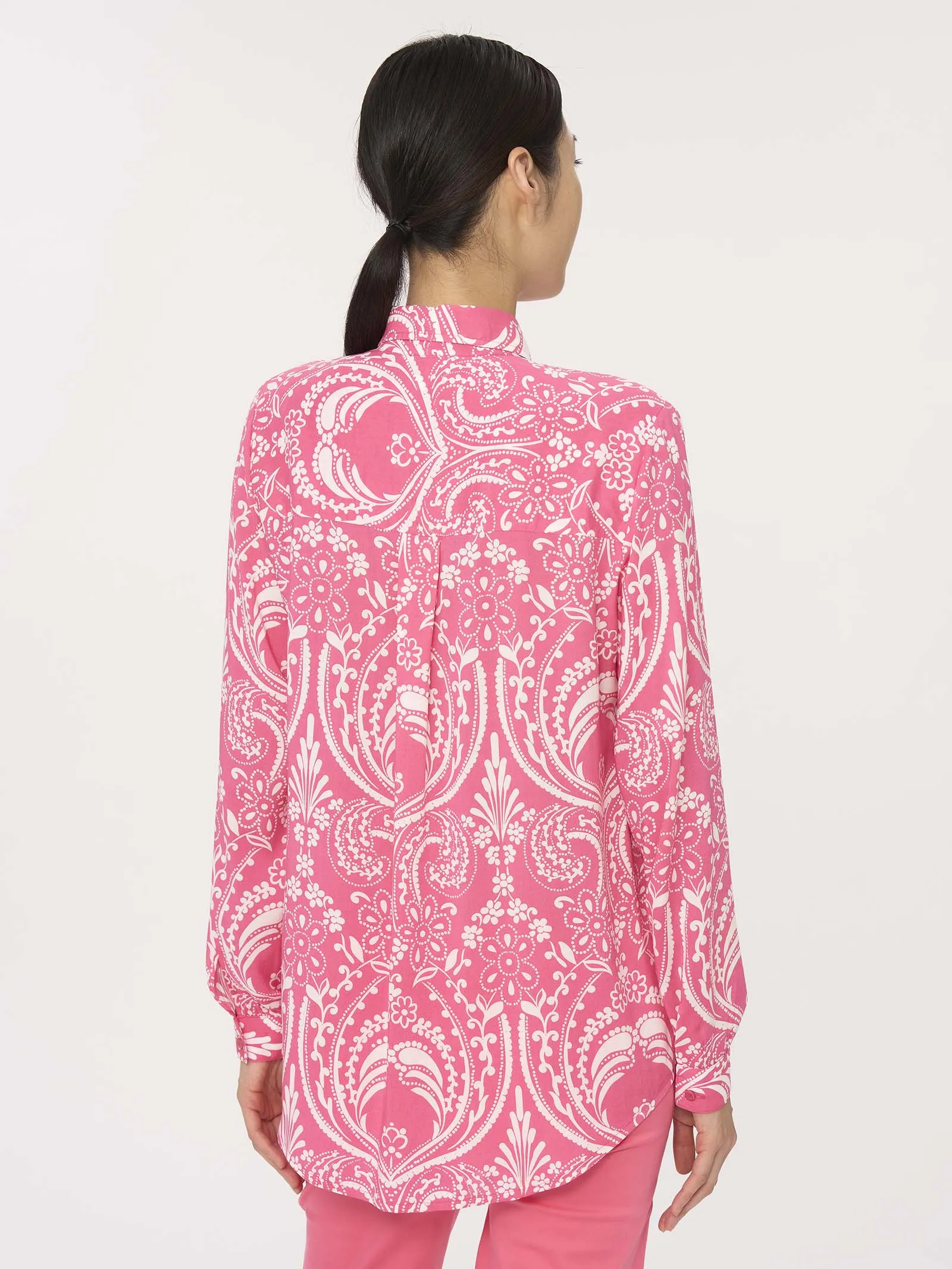 Camicia con maniche lunghe in Ecoseta - Fant.Bandana Hot Pink