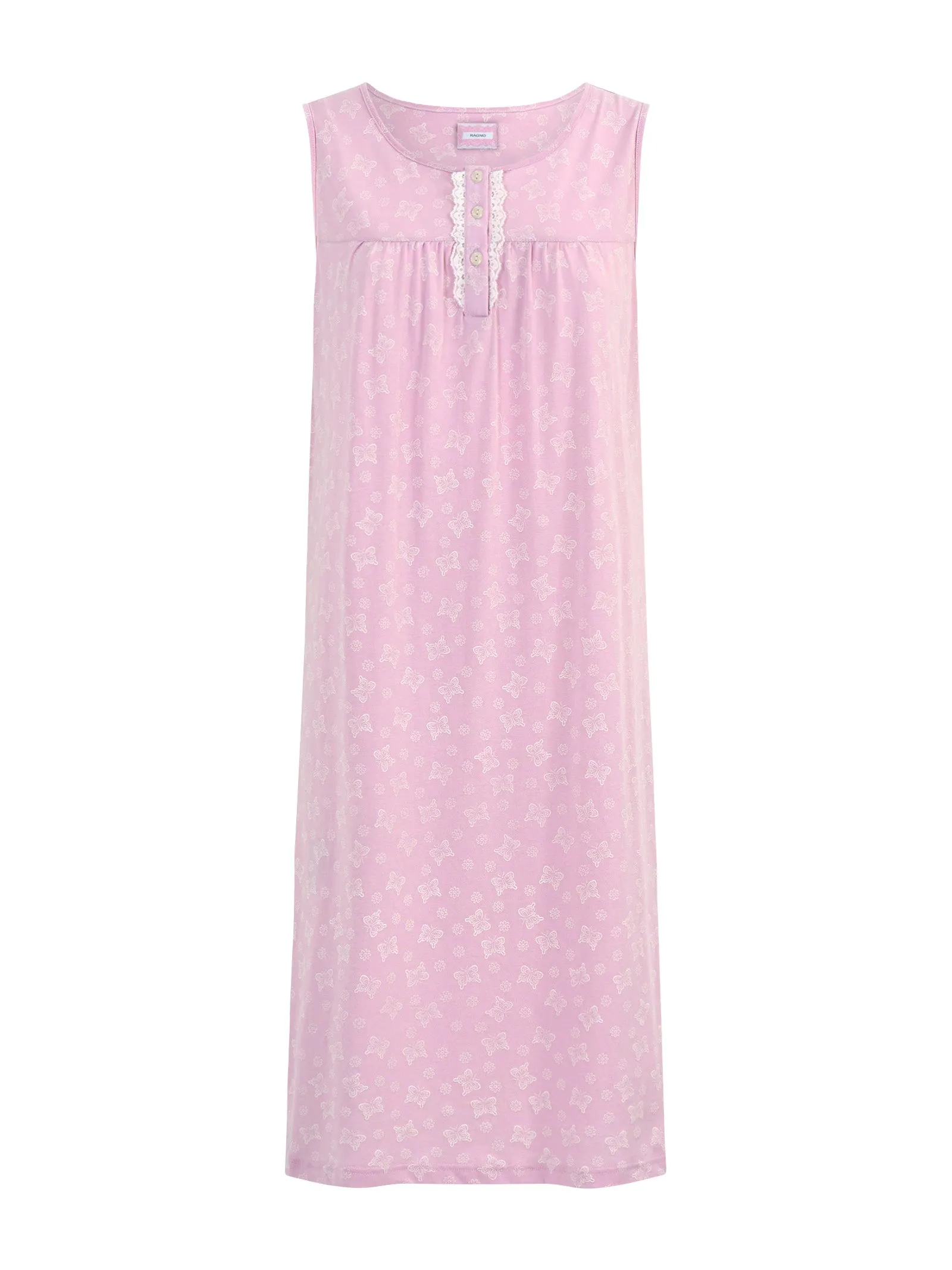 Camicia da notte a spalla larga in Jersey di cotone - Fant. Winsome Orchid