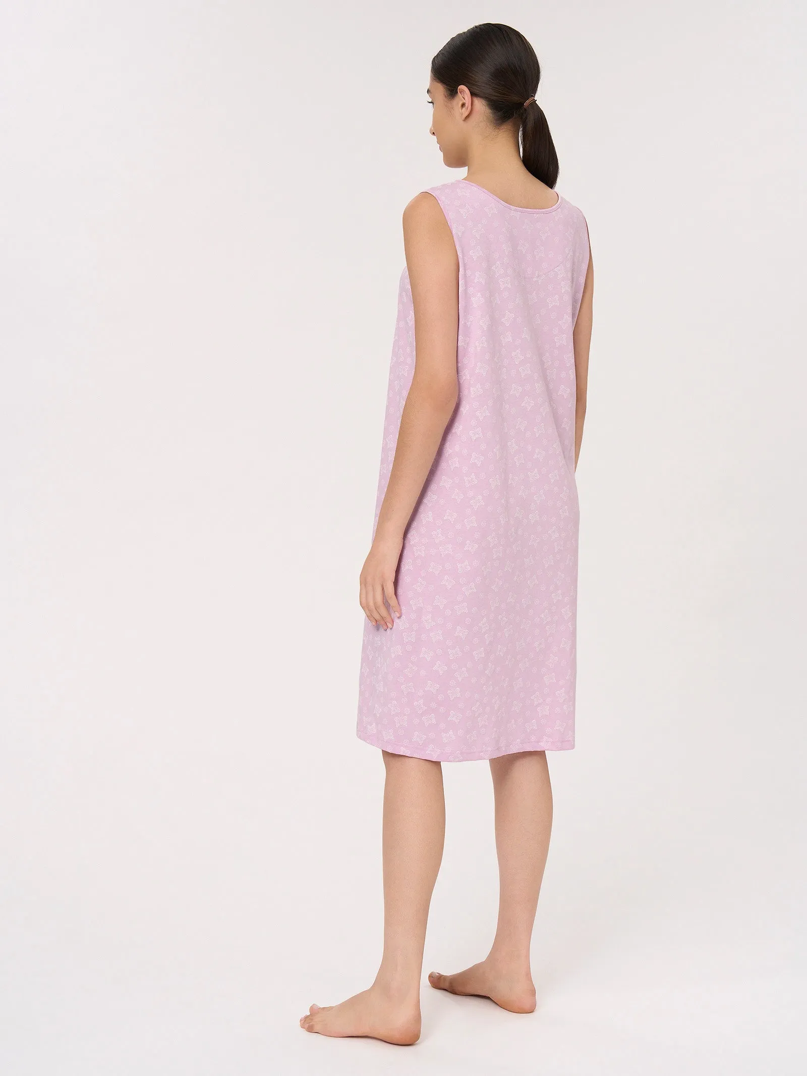 Camicia da notte a spalla larga in Jersey di cotone - Fant. Winsome Orchid