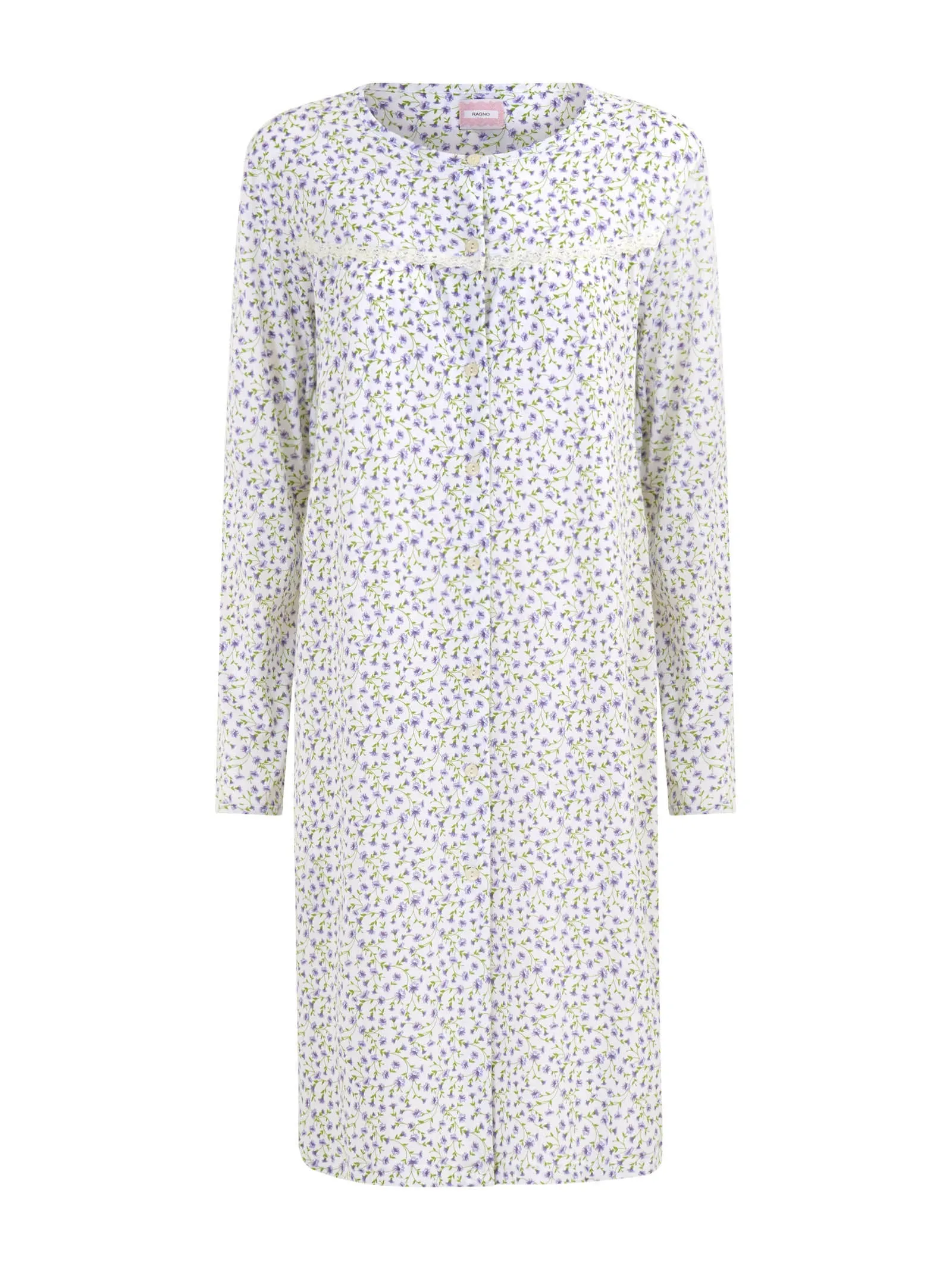 Camicia da notte aperta in Jersey di Cotone - Fant. Purple Heather