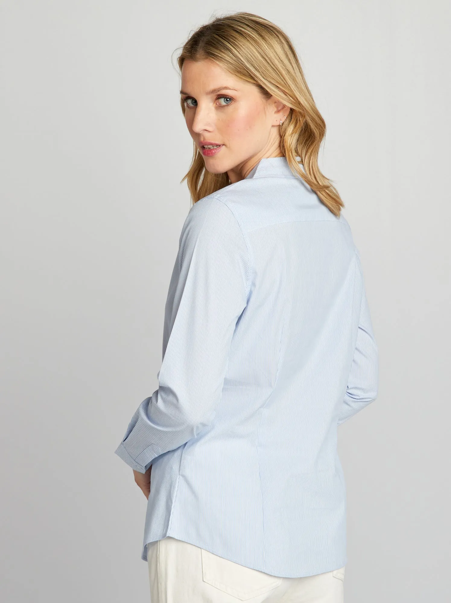 Camicia effetto fit collo italiano - BLU
