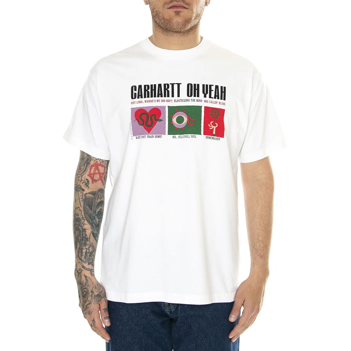 CARHARTT WIP S/S Oh Yeah - Maglietta Girocollo Uomo Bianca    