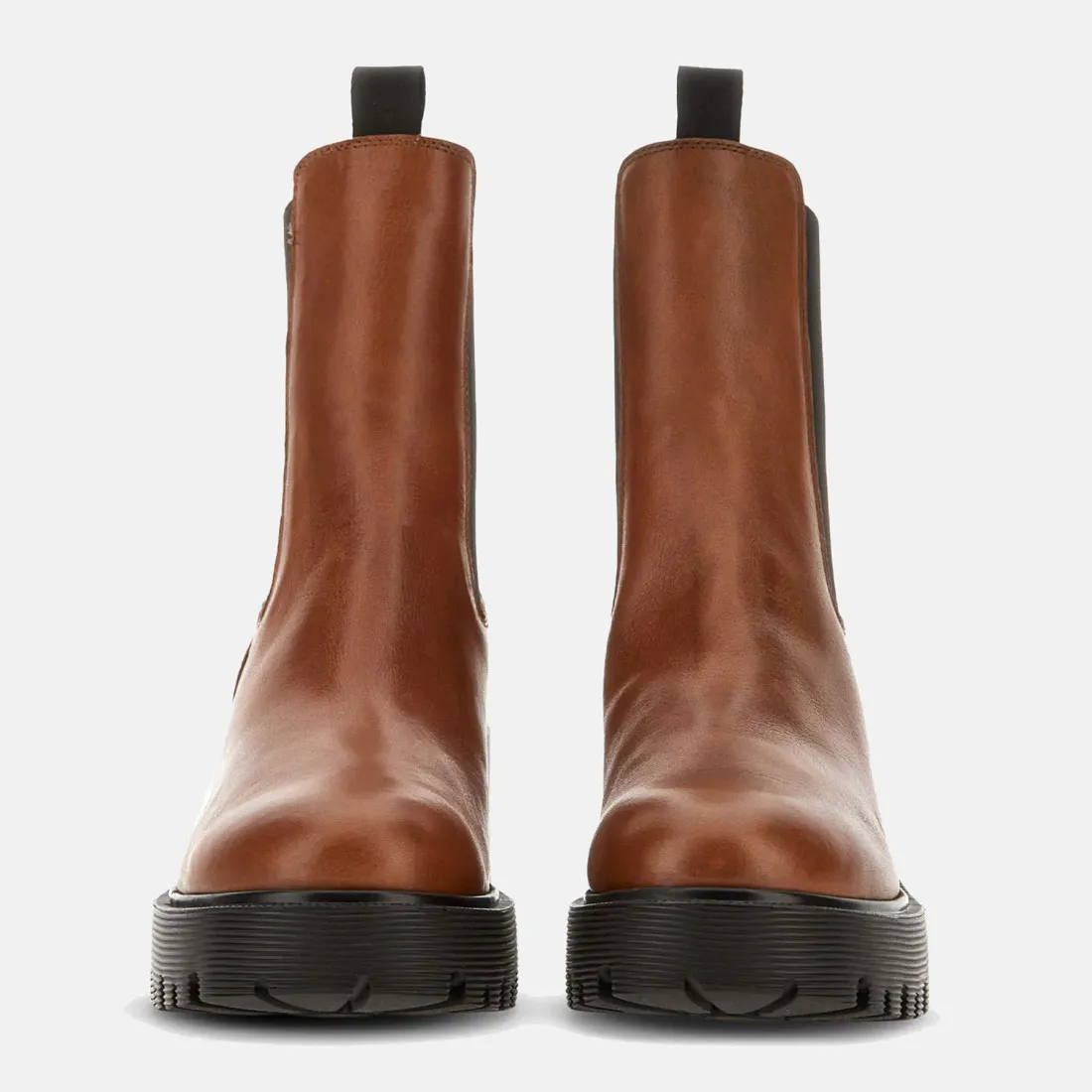 Chelsea Boots Hogan H649 in pelle marrone chiaro con tacco