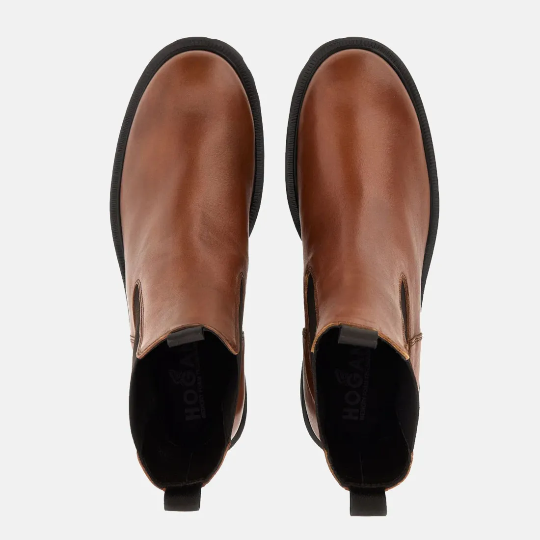 Chelsea Boots Hogan H649 in pelle marrone chiaro con tacco