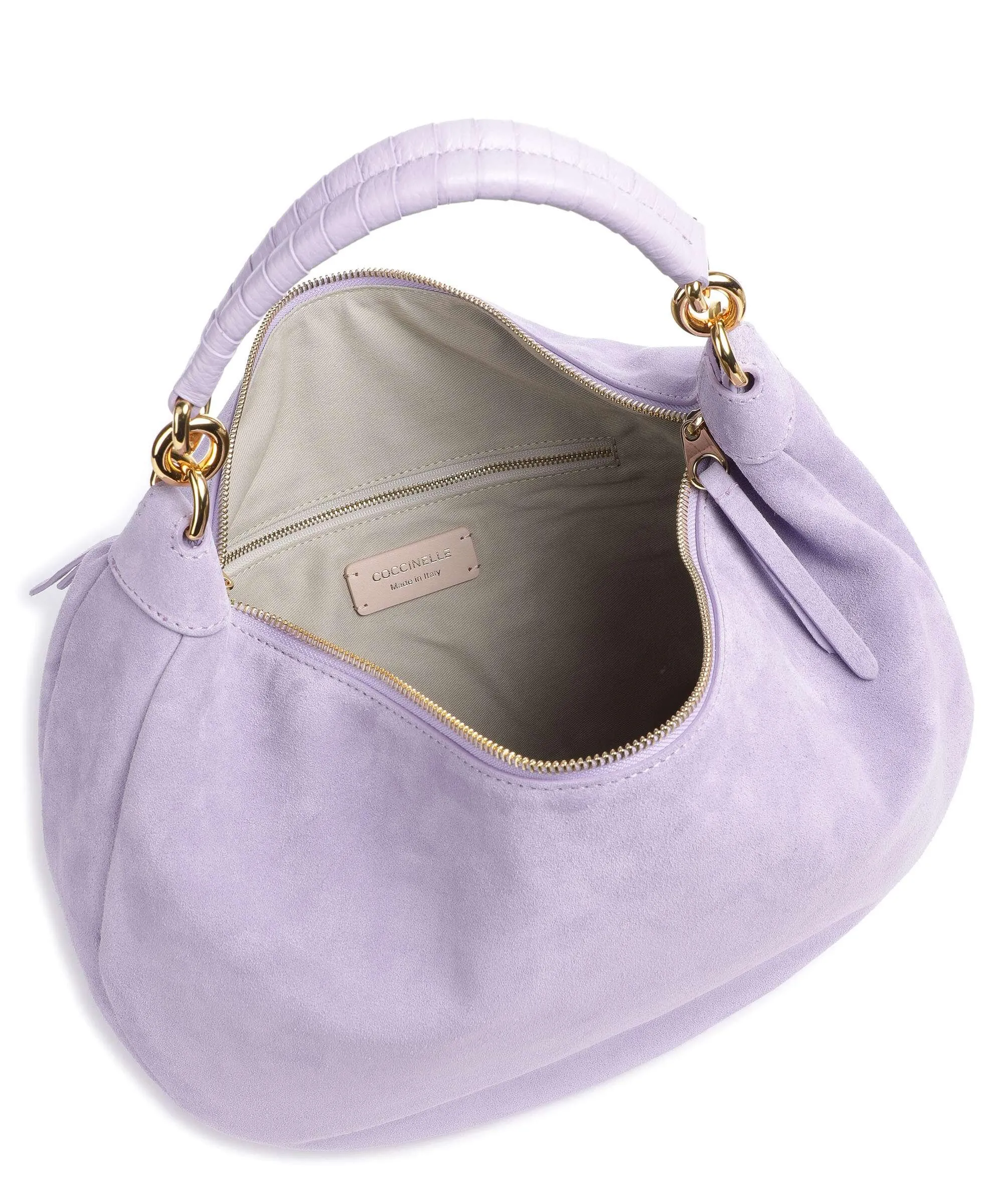 Coccinelle Maelody Suede Borsa hobo pelle ruvida viola  