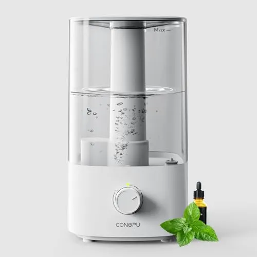 CONOPU Umidificatore Ambiente, 4L Umidificatore Ultrasuoni a Nebbia Fredda, 300ml/h Umidificatore ad Ultrasuoni e Diffusore Sile