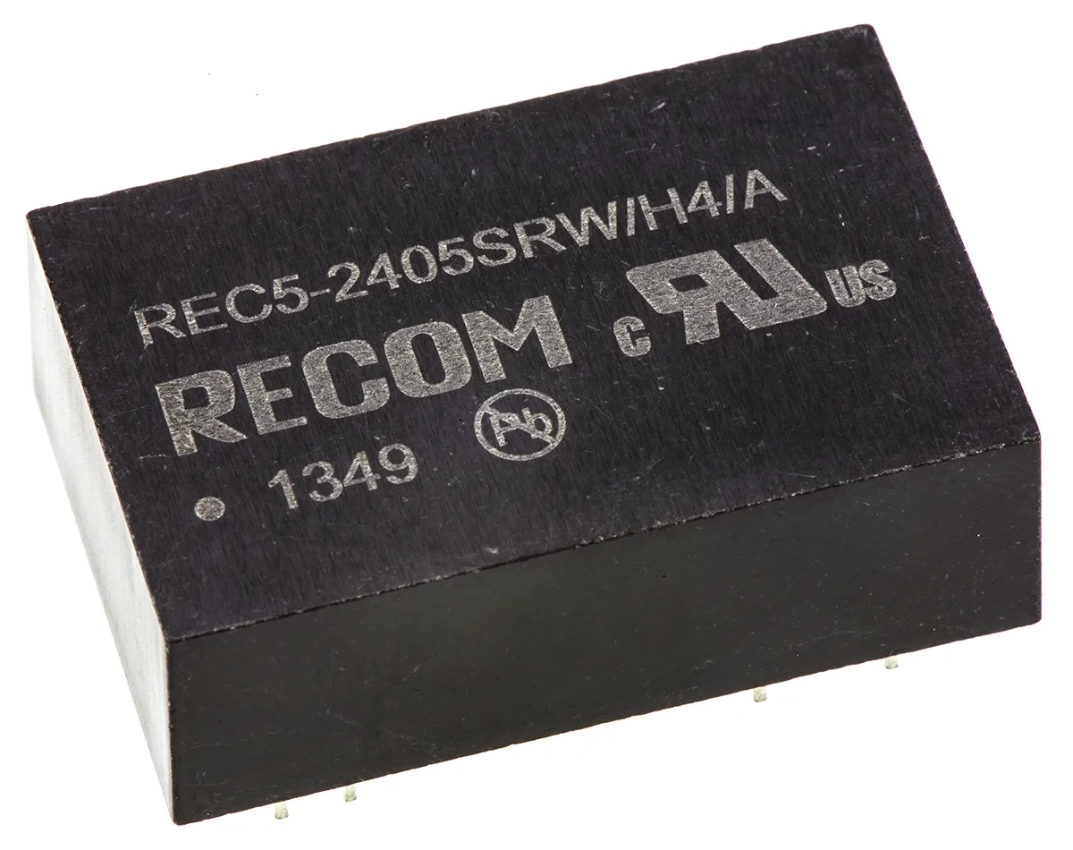 Convertitore c.c.-c.c. 5W, Vin 18 → 36 V c.c., Vout 5V cc, 4kV cc Sì