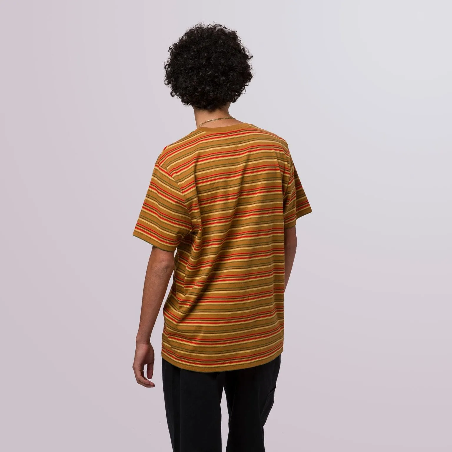 CROWN STRIPE S/S KNIT TOP - BURNT ORANGE